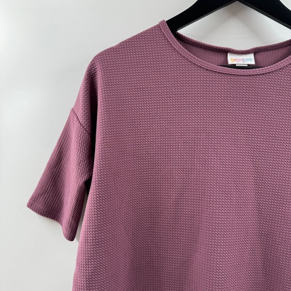 LuLaRoe Irma Textured Purple Tunic Top Size XXS NWT - Picture 2 of 7